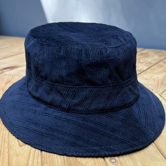 NWT Helen Kaminski Deep Ocean Navy Blue Luther Velvetty Cotton Bucket Hat - Picture 7 of 10